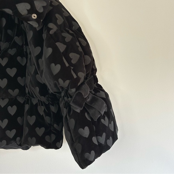 FENDI Down-filled Heart-motif Velvet Jacket In Black size 40 - Picture 13 of 15